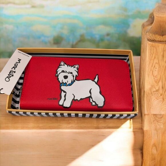NEW Marc Tetro Red Westie Dog Wallet - Picture 1 of 2
